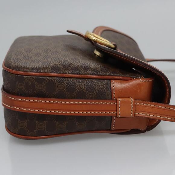 CELINE Macadam Canvas Shoulder Bag Pvc Leather Brown Gold - Picture 4 of 13